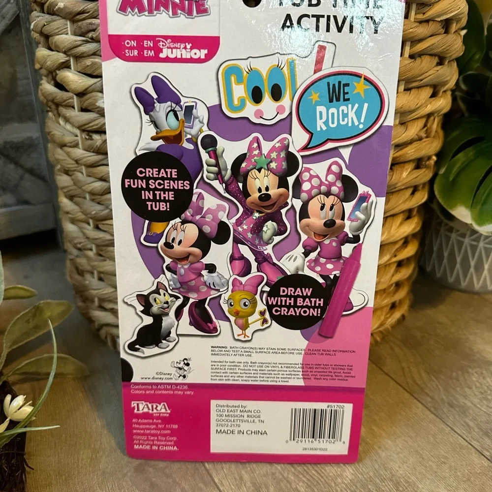 New Disney Minnie Mouse Bath Toys Crayon & Foam Friends Tub Time Activity Set